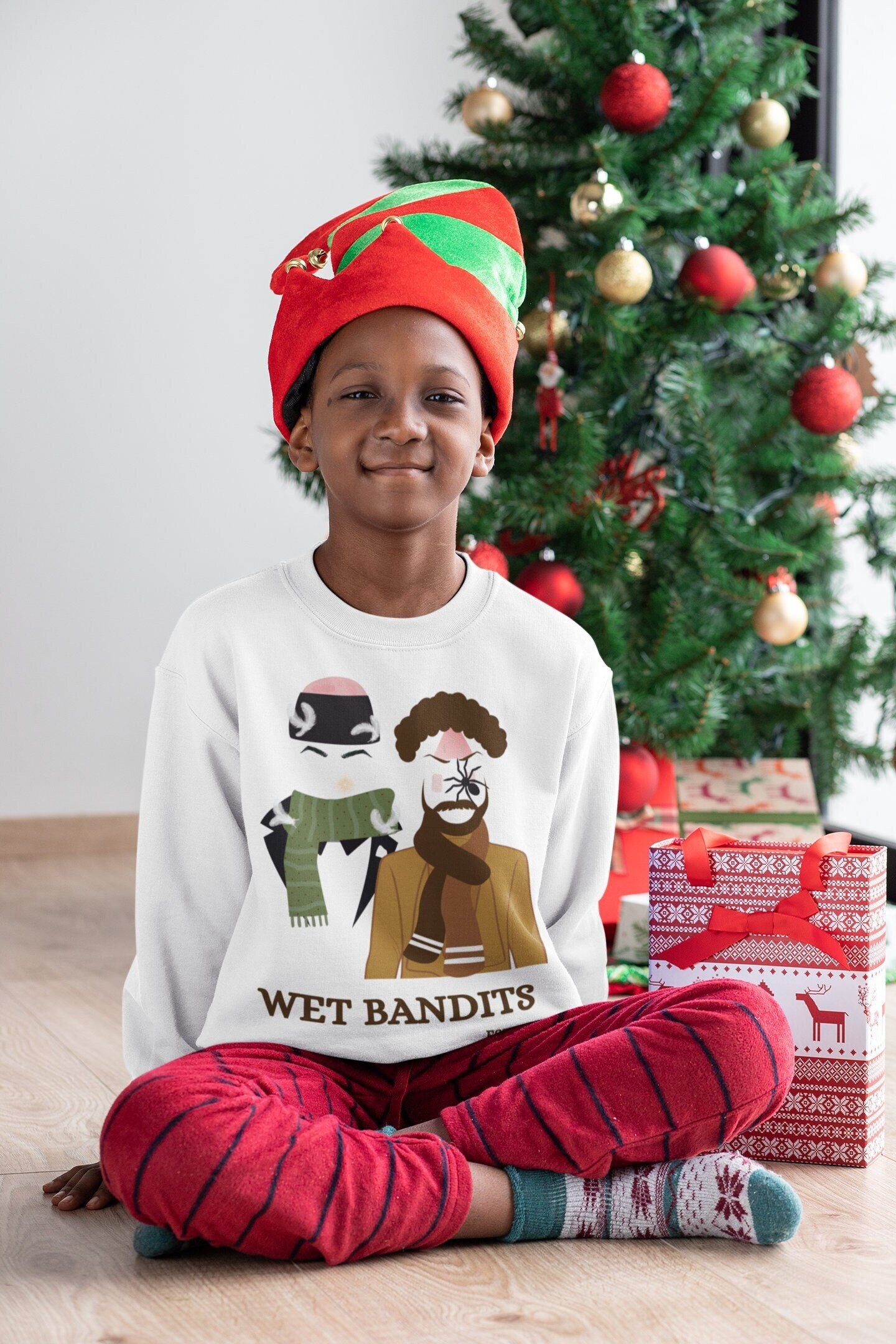 Children s Home Alone Christmas Sweatshirt Marv and Harry Holiday