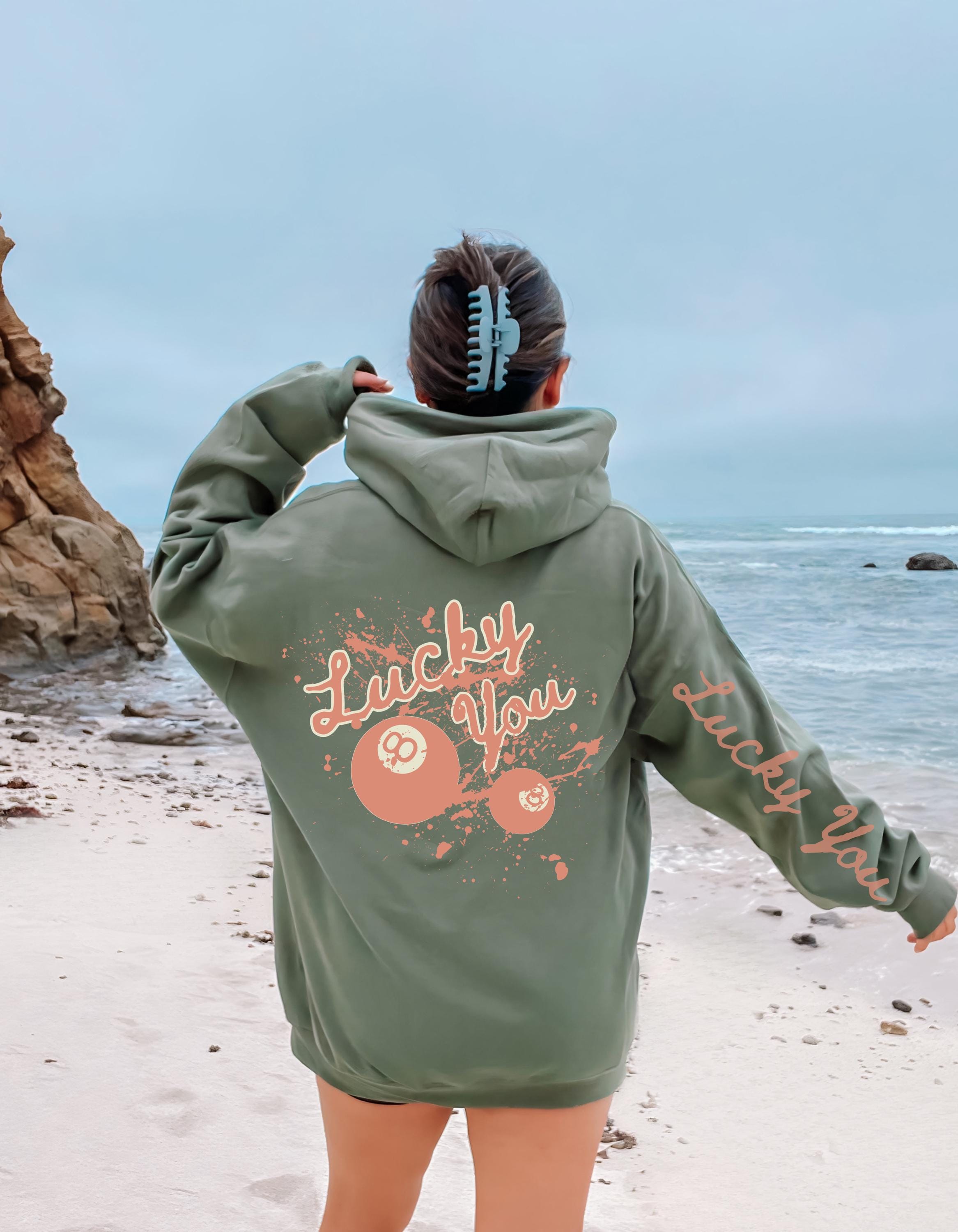 Y2K Graphic Hoodie Lucky 8 Ball Lucky You Hoodie Downtown