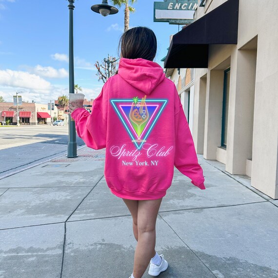 Spritz Club New York Neon Social Club Aperol Spritz Retro Preppy Stuff  Preppy Clothes Vintage 80's 90's Shirts That Go Hard Gen X Hoodie