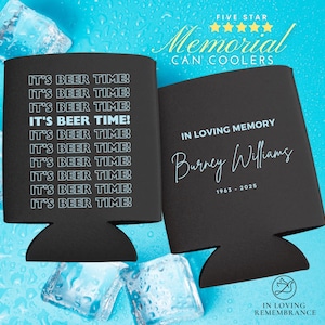 Personalized Memorial Can Coolers: Celebration of Life Favors
