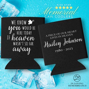 Personalized Memorial Can Coolers: Celebration of Life Favors