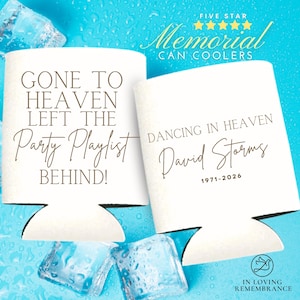 Personalized Memorial Can Coolers: Celebration of Life Party Favors