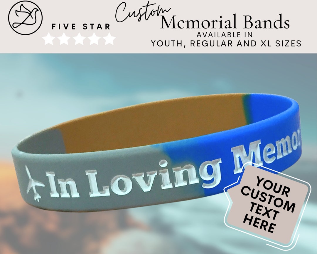 Custom Ink Injected Wristbands for Memorial Keepsake for Remembrance