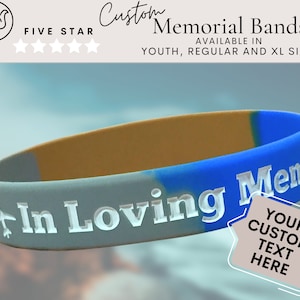 Custom Ink Injected Wristbands For Memorial keepsake for Remembrance Silicone Wristband Bulk for celebration of life Segmented