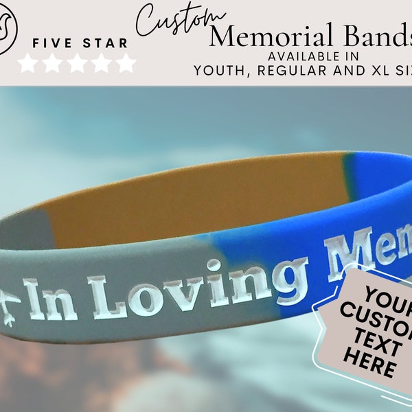 Custom Ink Injected Wristbands For Memorial keepsake for Remembrance Silicone Wristband Bulk for celebration of life Segmented