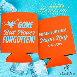 Personalized Memorial Can Coolers: Celebration of Life Favors