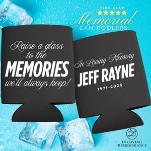 Personalized Memorial Can Coolers: Celebration of Life Favors