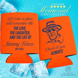 Custom Memorial Can Coolers: Personalized Photo Funeral Favors