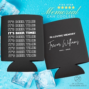 Personalized Memorial Can Coolers: Funny Celebration of Life Favors