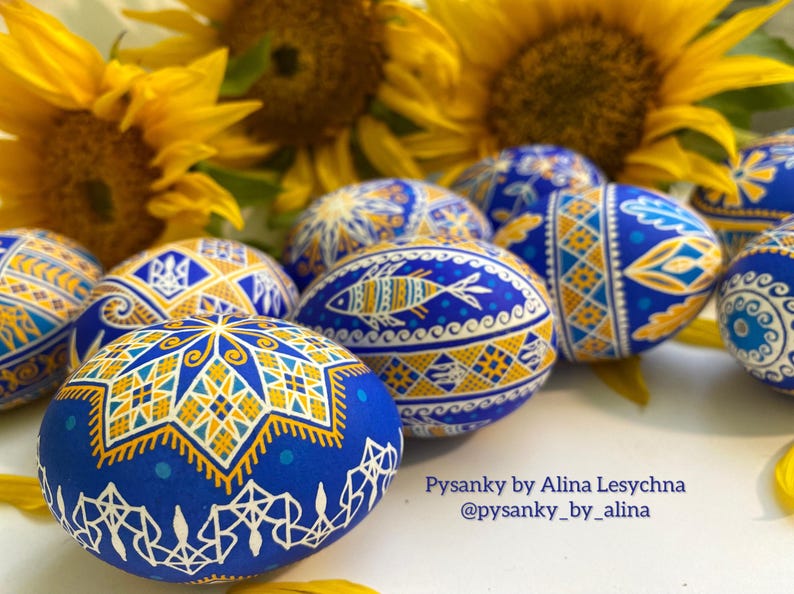 Pysanky Eggs. Ukrainian Pysanka Easter Eggs. Hand Painted Chicken Egg ...