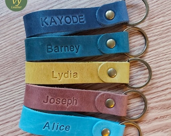 Personalised Leather keyring | Birthday gifts | bff gift | gift for him | Nursery | holiday let | hen party |  Valentines gift | anniversary