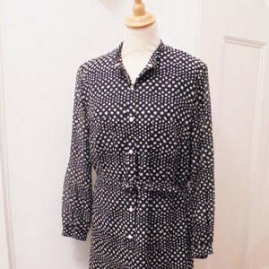 70s dress cute black and white patterned vintage original