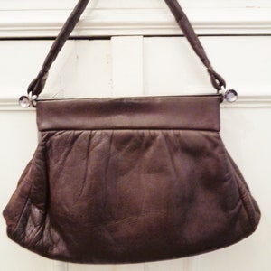 brown soft handbag 60s leather