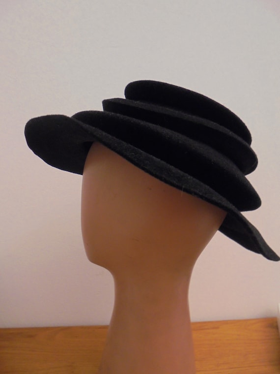 very special black felt hat from the 20s, 30s, 40… - image 5