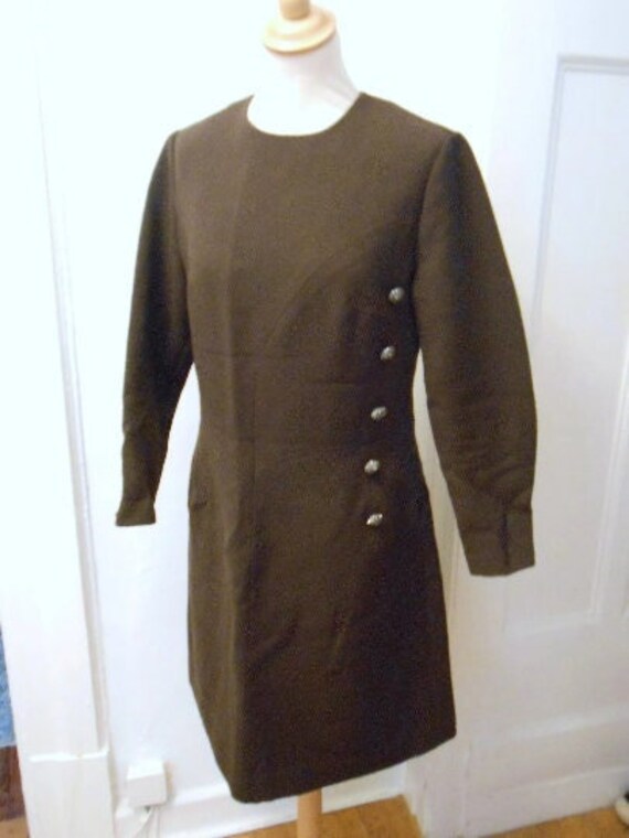 schlichtes braunes 60er 70er Vintage Kleid herbstl