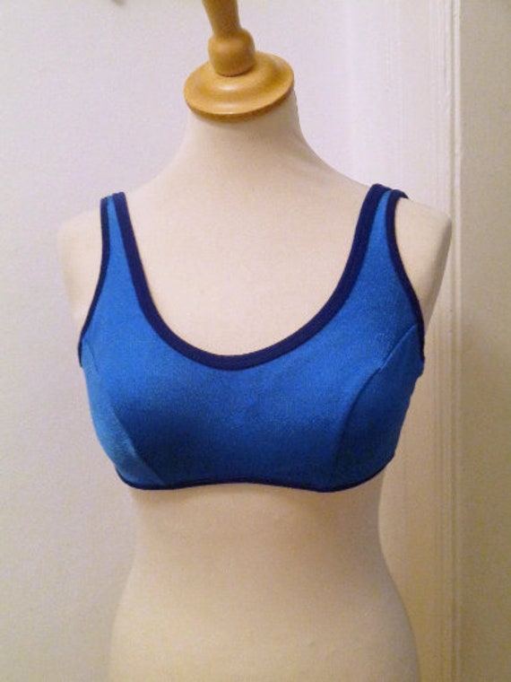 bright blue 60s 70s bikini sporty two-piece - image 1