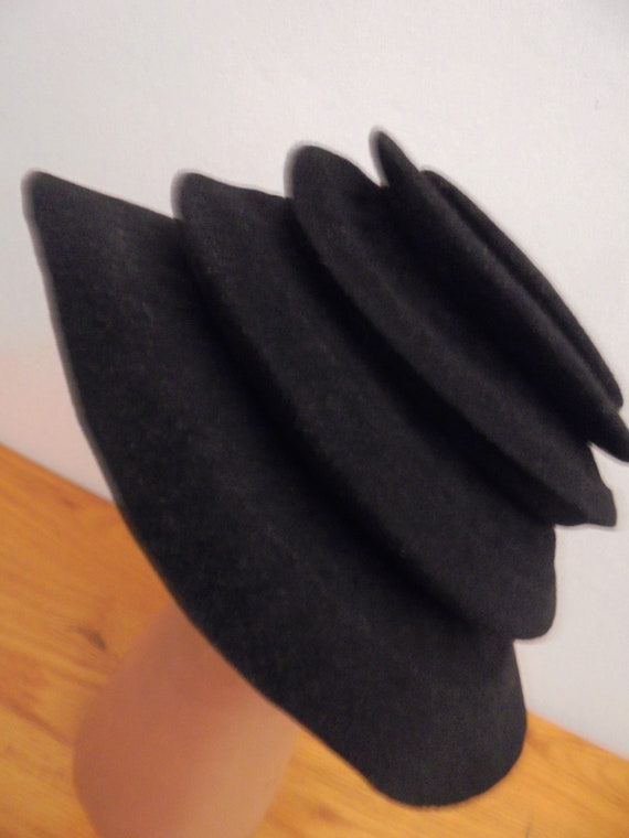 very special black felt hat from the 20s, 30s, 40… - image 6