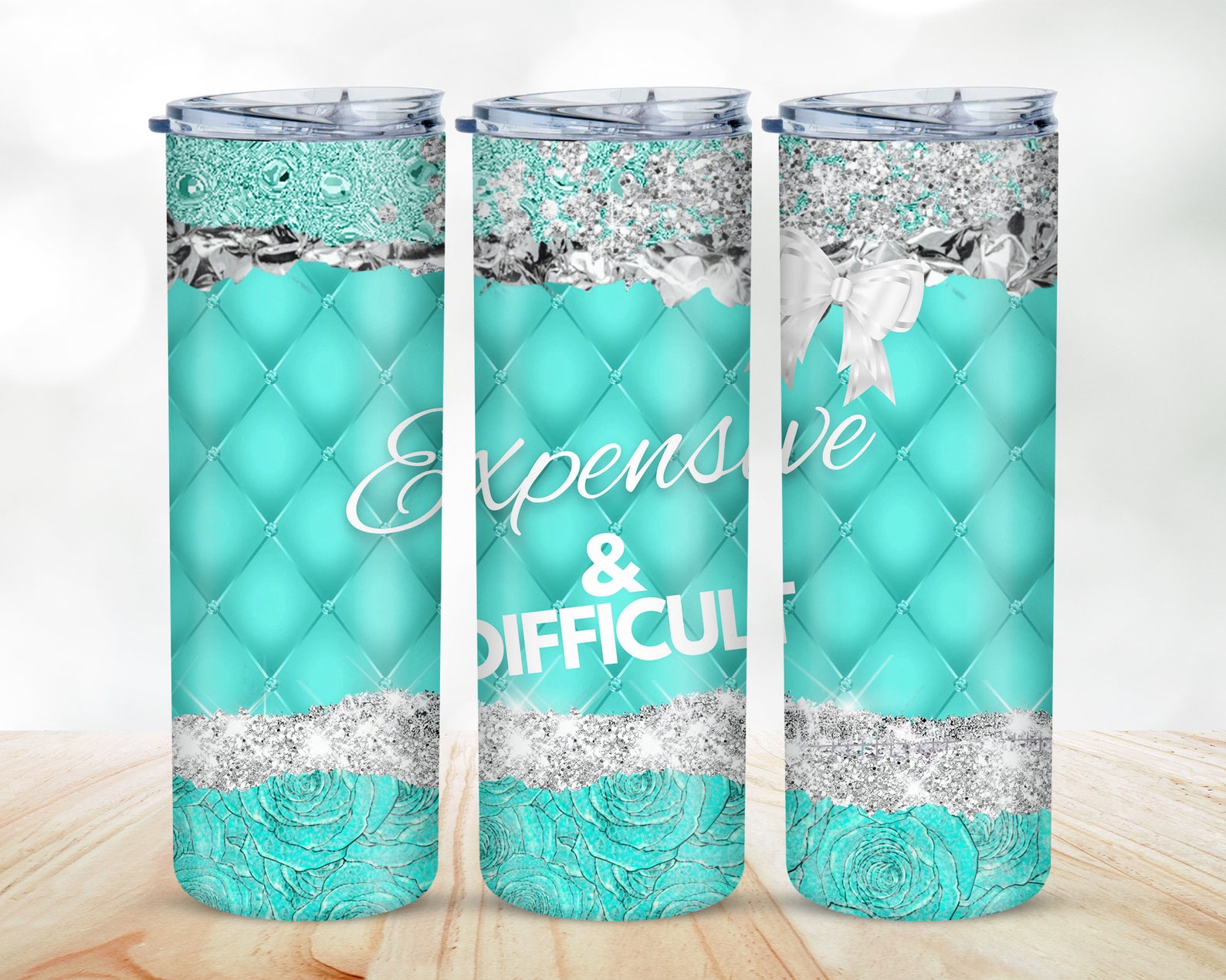 Expensive & Difficult Tumbler Wrap, Sublimation Design, 20 Oz Skinny
