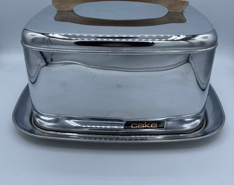 Vintage Lincoln Beautymark Cake Carrier Chrome Stainless finish 1950's 1960's