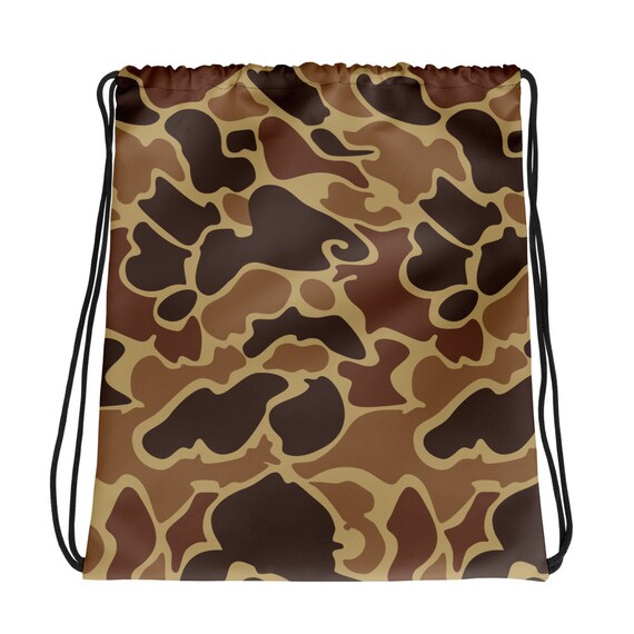Old School Duck Camo Drawstring Bag Etsy