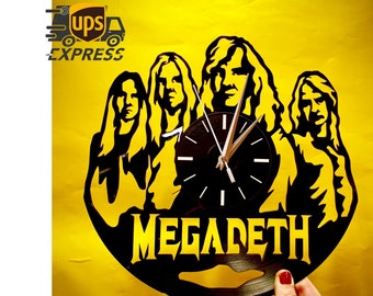 Gift Clock for Wall Retro Vinyl LP for Heavy Rock Metal Funs! Unique vintage birthday Art Decor Poster Handmade