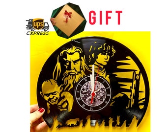 Gift Gift - Clock for Wall Retro Vinyl LP for Fantactic Movie Funs - Unique vintage birthday gift Art Decoration