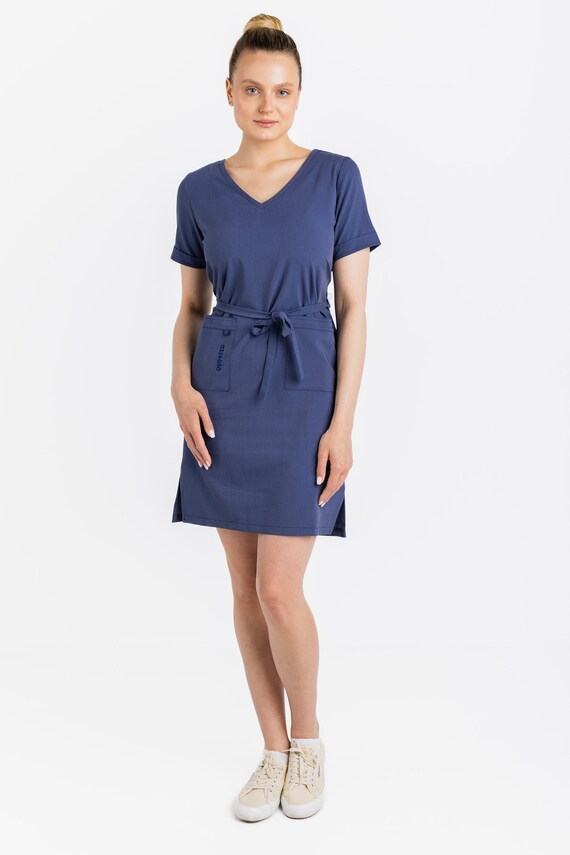 Medical Scrub Dress Dark Navy Blue CZULOSC Nurse Doctor Etsy