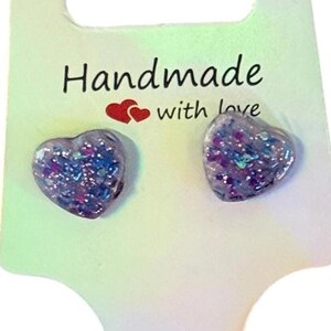 Resin Stud Heart Earrings