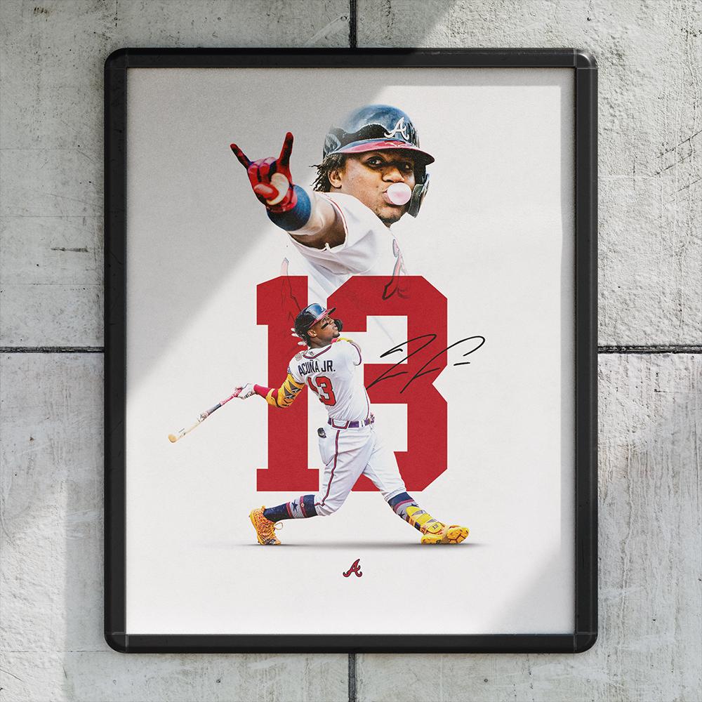 Ronald Acuña Jr. “13” Atlanta Braves Baseball Poster/wall Decor