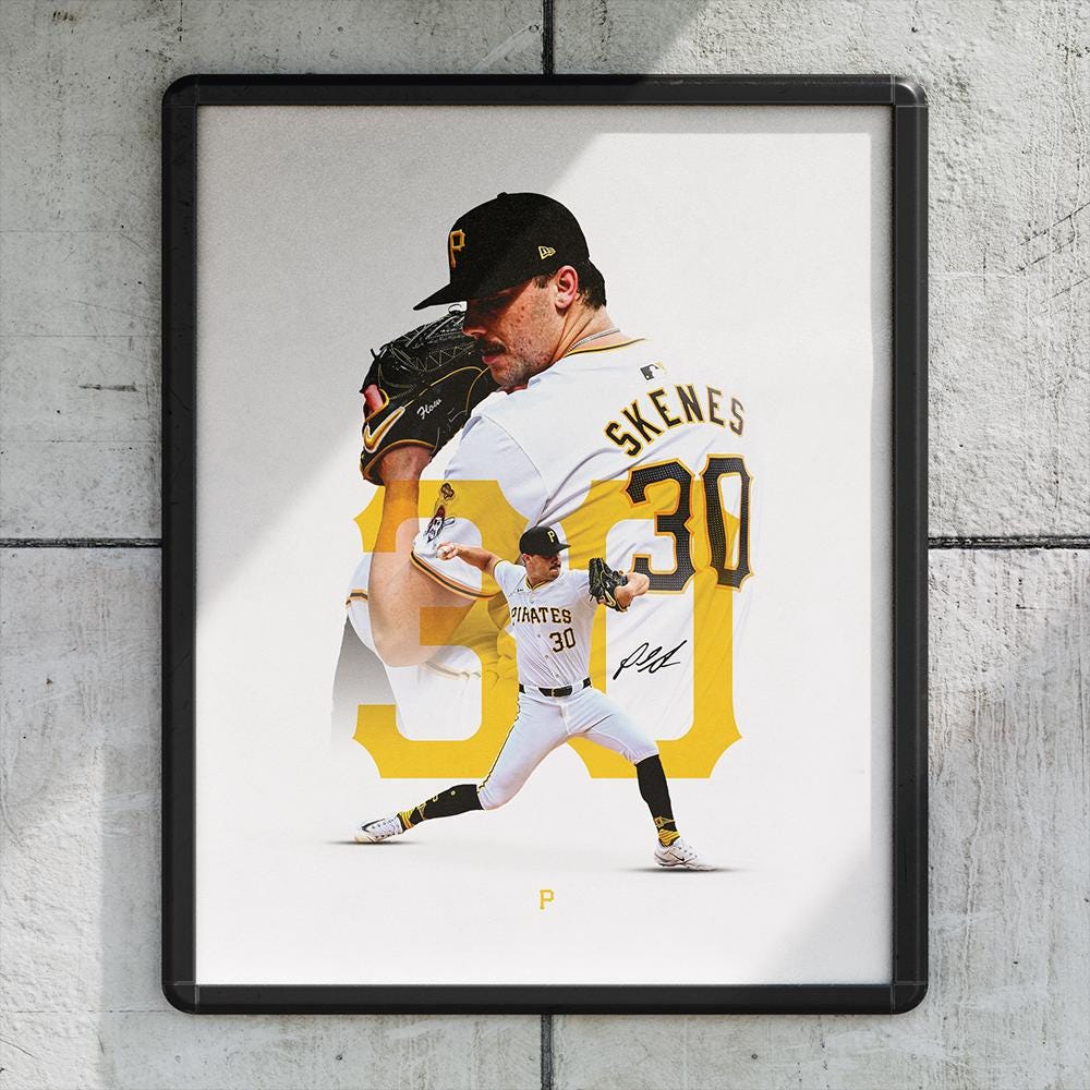 Paul Skenes “30” Pittsburgh Pirates Baseball Poster/wall Decor