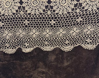 Crocheted Bed Coverlet or Tablecloth 84" X 90" | Country Cottage Bedspread