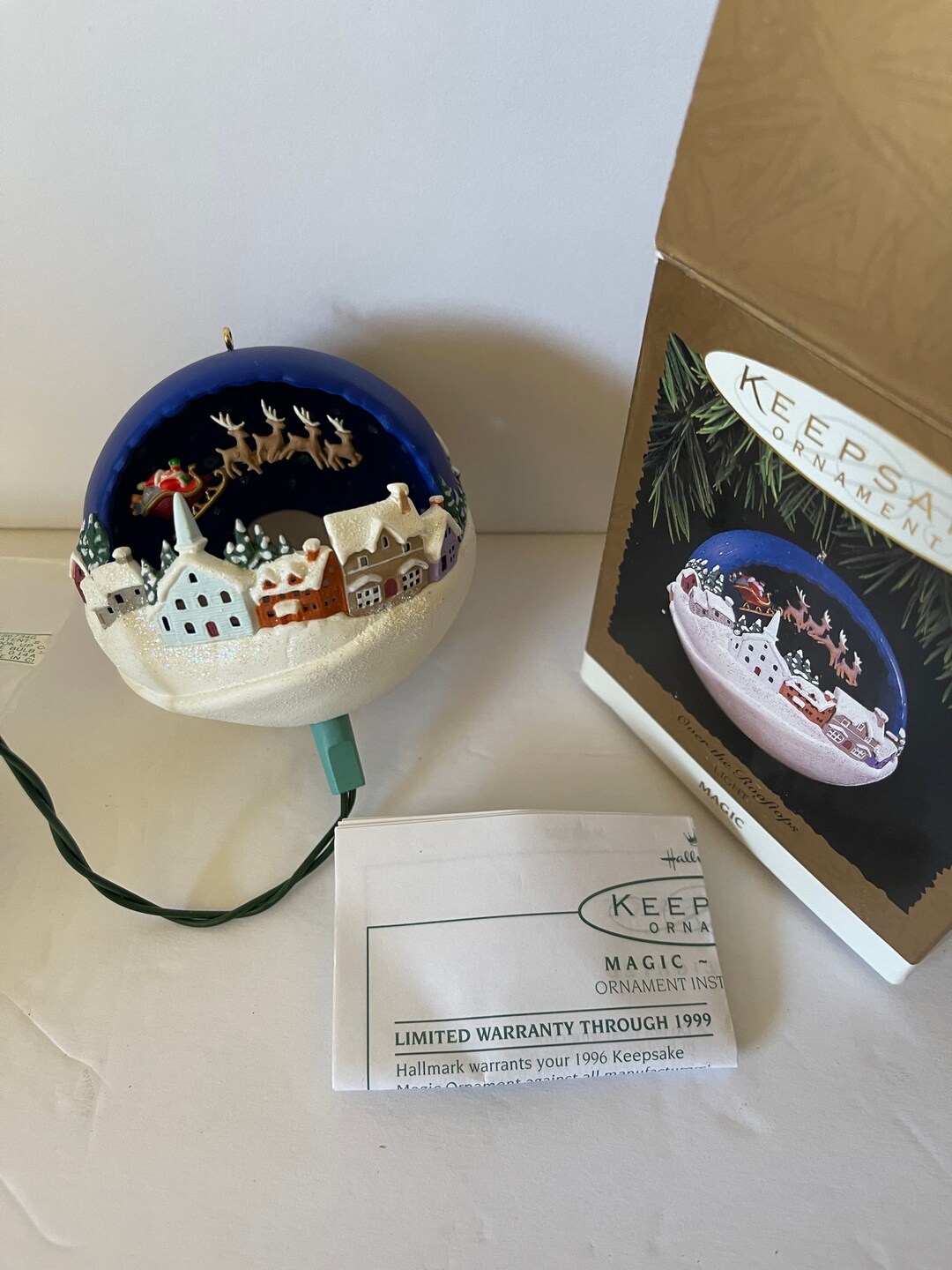 Vintage Hallmark Lighted Christmas Ornament Over the Etsy