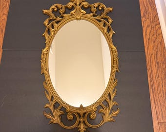 Vintage Ornate Mirror | Hollywood Regency Princess Style | Turner Manufacturing, Syroco Molded Resin
