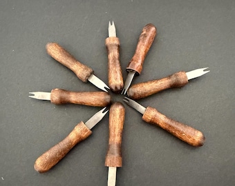 Vintage Wood Handled Corn Cob Holders set of 8 | Summer Dining