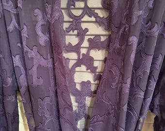 Vintage Victoria Secret Gold Label Nightgown and Robe, Sheer Dark Purple size S