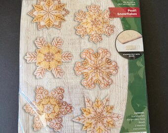 Snowflake Ornament Kit by Bucilla 89682E, Christmas Craft Supply Kit