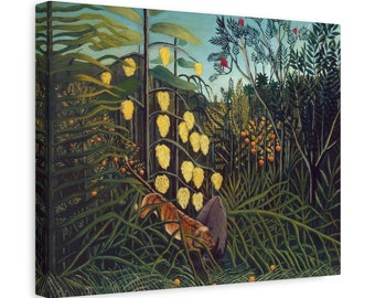 Henri Rousseau - Fight Between Tiger and Buffalo - Canvas Wall Art - Home Decor
