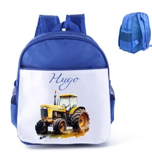 Personalized tractor nursery backpack