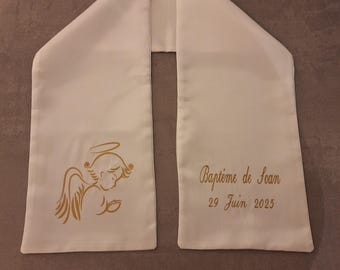 Personalized gold angel christening sash