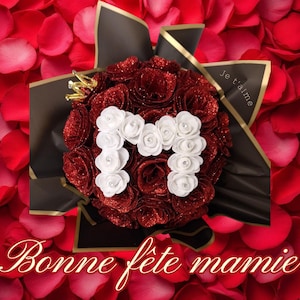 Strauß mit 12 oder 20 personalisierten ewigen Rosen zum Valentinstag, Geburtstag, Muttertag oder Großmuttertag