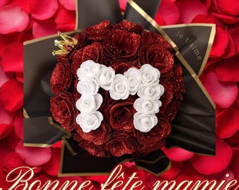 ramo de 12 o 20 rosas eternas carta personalizada San Valentin, cumpleaños, día de la madre o día de la abuela