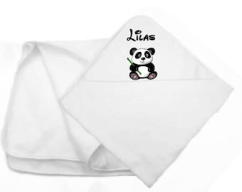 Cape de bain bébé personnalisée panda