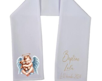 Personalized angel baptism sash