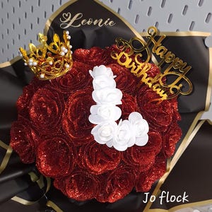 bouquet de 12 ou 20 roses éternelle personnalisé lettre Saint Valentin, anniversaire,  fête des mères ou grand-mère
