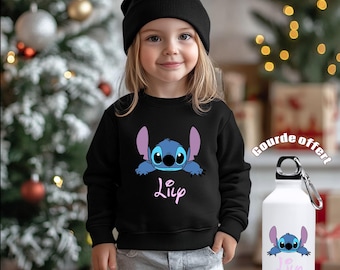 Personalized children's sweater + free Stitch water bottle