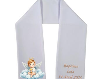 Personalized angel baptism sash