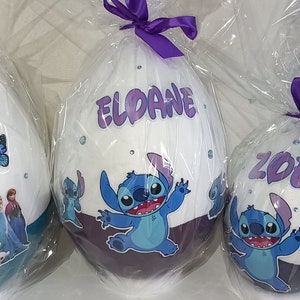 Oeuf de pâques personnalisé Avec chocolats Stitch