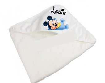 Cape de bain bébé personnalisée mickey