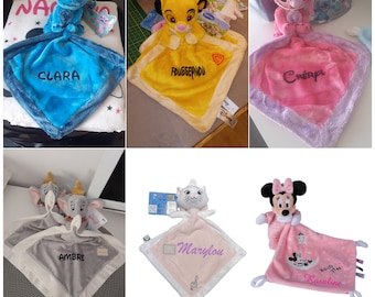 Doudou enfant minnie, simba ... personnalisé