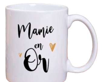 Mug mamie en or personnalisé